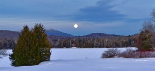 Full moon over Lake Harris.