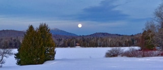 Full moon over Lake Harris.